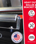 16 Inch Roller and Bracket Set for Conveyor and DIY Projects 1.5 Inch Diameter Galvanized Steel No Fuss Install Industrial Grade