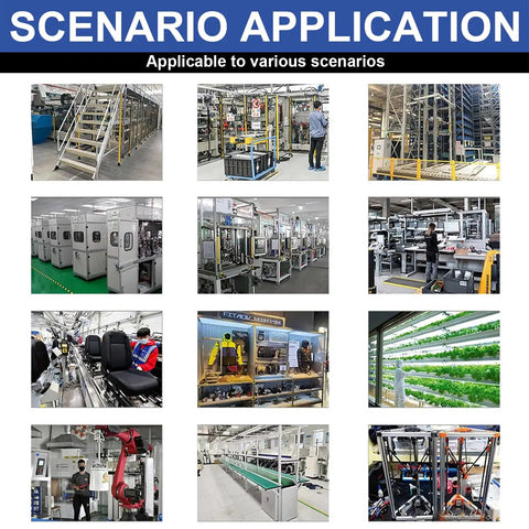 Various applications of Three Pack 2080 T Slot Aluminum Extrusion European Standard 500mm Length Anodized Aluminum in industrial settings.