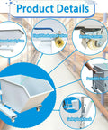 No Sweat Heavy Duty Steel Self Dumping Hopper Shifts From Forklift Or Push Cart Mode Effortlessly Features four smooth roll casters and drain valve.