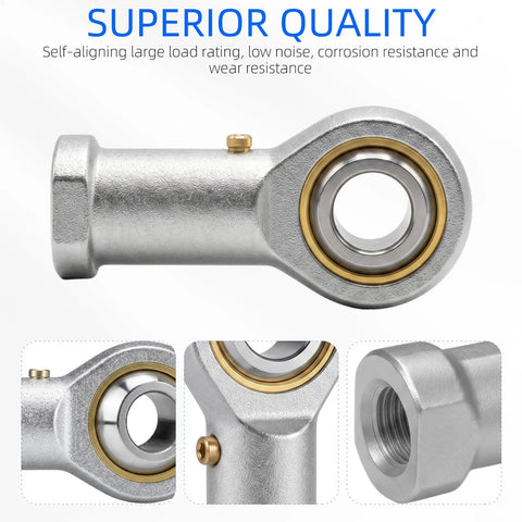 Heavy Duty PHSB4 Rod End Bearing One Quarter Inch Bore One Quarter Twenty Eight Right Hand Thread Chrome Plated Steel Build Rock Solid for smooth steering link