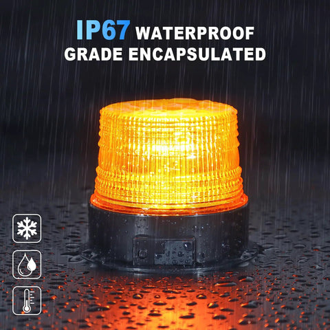 Magnetic Wireless Beacon Light With Rechargeable Battery, Emergency Strobe For Trucks And Vehicles in rain