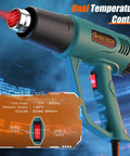 Dual Temp Heat Gun With 572F And 1112F Settings, fast heat, four nozzles, ten foot cord, pro grade for crafts and projects