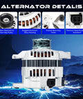 New Alternator Replacement For Nissan Sentra 1.8L 2002 2003 2004 2005 2006 Direct Fit showing features like pulley and alloy housing