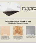 DIY Peel And Stick Vinyl Floor Planks White Oak Wood Look 6 Inch Wide 36 Inch Long Self Adhesive 60 Pack installation guide