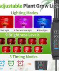 Adjustable LED grow light settings and timer for Indoor Mini Greenhouse Kit With Adjustable Led Grow Light And Timer Tabletop Garden Starter