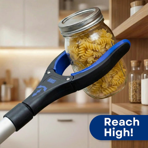 34 Inch Extra Long Reacher Grabber With Foldable Gripper And Rotating Jaw For Easy Pickup A Handy No Sweat Long Reach Tool For Home And Kitchen Mobility Aid To Reach High Or Low Items Without Straining lifting jar in kitchen