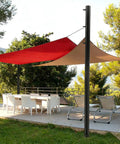 Outdoor setup with Two Pack 11.4 Ft Outdoor Sun Shade Sail Pole Kit With Heavy Duty Steel Posts And Dual Bases For Cement Or Lawn on patio