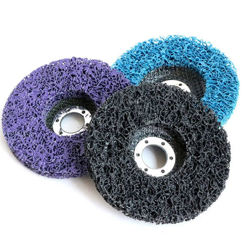Dense Poly Strip Abrasive Disc Wheels For Paint Rust Removal Angle Grinder Six Piece Set With Integrated Hub colorful disc set