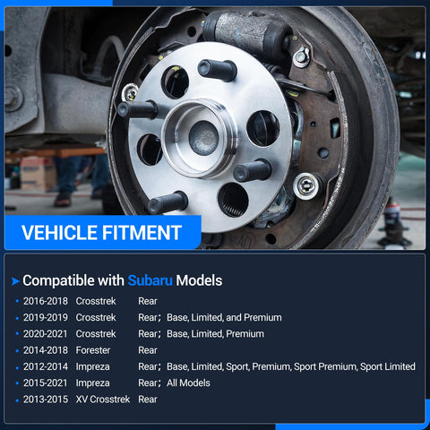 Rear Wheel Bearing And Hub Assembly For Subaru Forester 2014-2018, Impreza 2012-2021, Crosstrek 2016-2021, XV Crosstrek 2013-2015 5-Lug Replacement