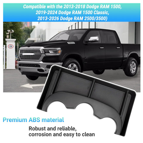 Center Console Cup Holder Organizer For Dodge RAM 1500 And 1500 Classic 2500 And 3500 Jump Seat With 3 Cup Holders Front Storage Tray