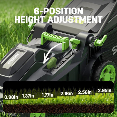 17 Inch Electric Lawn Mower With Brushless Motor And 6 Height Settings showing adjustment lever detail