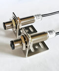 Rugged Outdoor Photoelectric Beam Sensor 0 To 20 Meters Laser Photoelectric Switch With NPN Normally Open Output 6 To 36V DC Ideal For Industrial Automation CNC Gear Doors Conveyors Counting And Positioning, threaded metal sensor pair