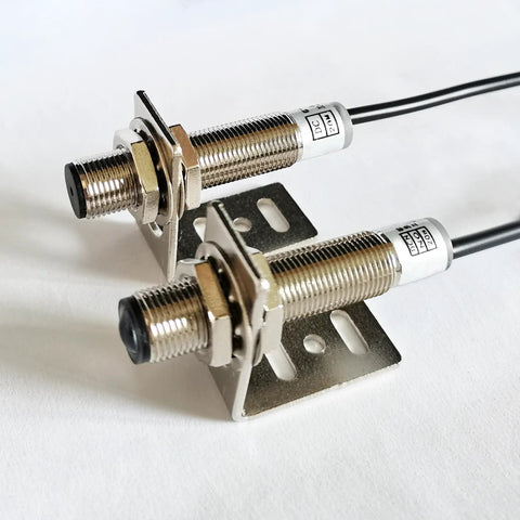 Rugged Outdoor Photoelectric Beam Sensor 0 To 20 Meters Laser Photoelectric Switch With NPN Normally Open Output 6 To 36V DC Ideal For Industrial Automation CNC Gear Doors Conveyors Counting And Positioning, threaded metal sensor pair