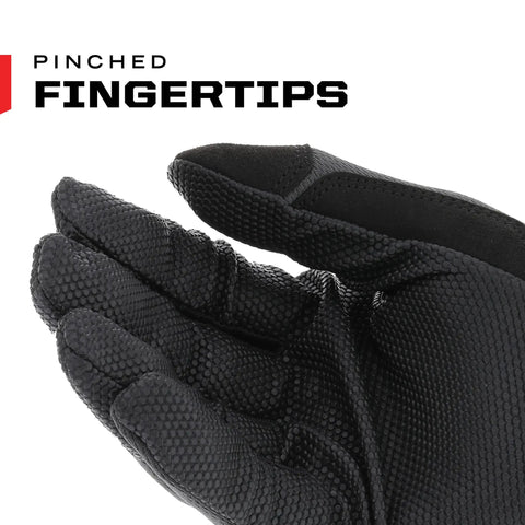Specialty Grip Work Gloves With Secure Fit And High Traction For Dry Oily And Wet Conditions Large Black Grey showing textured grip