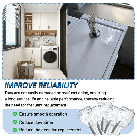 Set Of Five Replacement Keys For Speed Queen Coin Laundry Machines GR777 GR800 GR888 GR100 GR999 For Commercial Washers And Dryers Great For Coin Operated Units And Maintenance with installed key in washer
