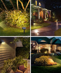 6 Pack Solar Spot Lights Outdoor 65 LED With 3 Modes Warm White lighting garden paths and homes enhancing appearance and safety