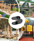 Heavy Duty Waterproof 4x4 Post Brackets Set For Outdoor Wood Posts Pergola Fence Gazebo Deck Gate Garden Support Reinforced Structural Brackets For Weatherproof Yard Construction displayed with playground structures.