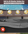 All In One Above Ground Pool Bar Table For Outdoor Fun, Heavy Duty 110 Lbs, 47.2 Inch Poolside Bar Shelf Deck Attachment