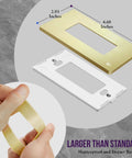Elite Series Screwless Decorator Wall Plate In Brushed Gold 1 Gang 4.68 Inch H By 2.93 Inch L Unbreakable Polycarbonate