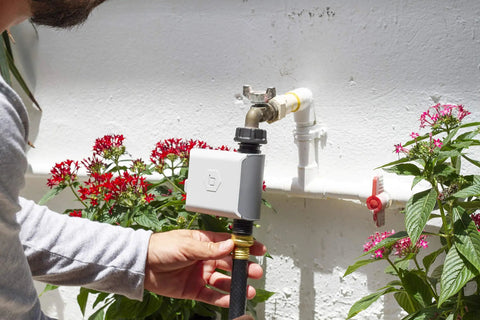 Smart Hose Timer With Wi Fi Hub For Lawn And Garden, App Controlled Outdoor Irrigation System, One Outlet installed on hose