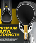 Cutaway view of a bike tire and tube, showcasing the durable butyl rubber and 37mm Schrader valve.