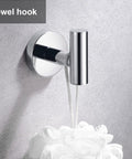 Polished Chrome 5 Piece Bathroom Hardware Set towel hook on wall, SUS304 stainless steel, built to last
