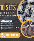 Must Have Ten Pack Door Handle Lock Rod And Hood Latch Clip Kit Five Thirty Two Inch Rods Left And Right Nylon Fits One Quarter Inch Holes For GM Ford Chrysler Dodge Jeep Buick Cadillac Chevrolet Oldsmobile Pontiac SUVs package display
