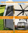 Screen House Tent 10 By 10 Portable Canopy With Floor Mosquito Net Outdoor Room assembly instructions
