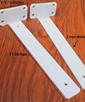 Set Of 2 11 Inch White Hidden L Shelf Brackets Heavy Duty Floating Shelf Brackets 5mm Thick Rustic Industrial Metal Support For Shelf Matte White Finish Ideal For Home Office Garage