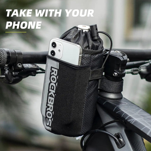 Bike Water Bottle Holder Bag With Insulated Stem Bag 1L Capacity Mounts On Handlebar Or Stem Ideal For Mountain And Road Bikes