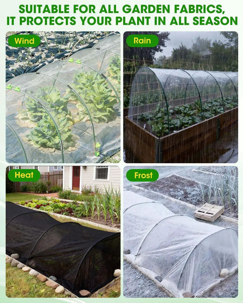 60 Pieces Garden Hoops for Raised Beds and Greenhouses Rust Free Fiberglass Support Hoops for Netting and Shade Cloth DIY Plant Support Easy Install Grow Tunnel Frames Garden Stakes