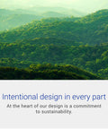 Lush green landscape with rolling hills highlighting intentional design aspects reflecting sustainability.