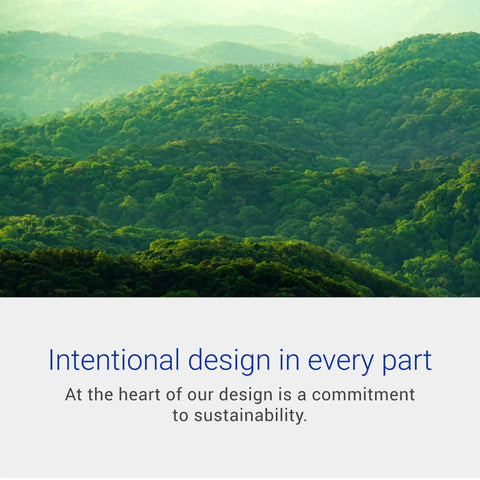 Lush green landscape with rolling hills highlighting intentional design aspects reflecting sustainability.