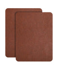 Heavy Duty Leather Repair Tape Kit That Delivers A Dang Sure Fix Easy Peel And Stick Couch Patches For Scratches Scuffs And Tears No Sew Brown 8.2 By 11 Inch 2 Pack two brown leather patches on a white background.