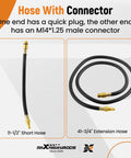 maXpeedingrods cylinder leak-down tester hose kit: 11-1/2 in short hose and 41-3/4 in extension hose with brass fittings