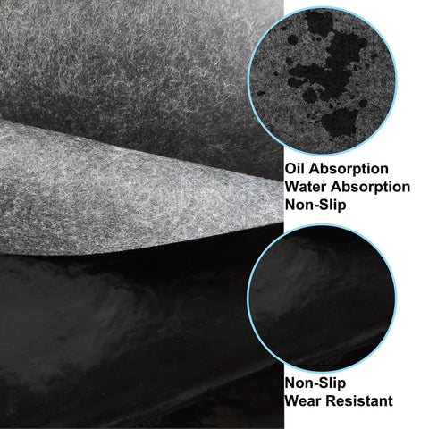 Close-up of layers and texture of Round 27.5 Inch Recliner Floor Mat Non Slip Felt Pad For Hardwood Floors Protects Recliners and Swivel