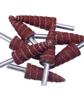 Cone Shape Flap Wheels Set 40 Pieces One Quarter Inch Shank Aluminum Oxide Grit 80, 120, 180, 240, 320 for polishing metal