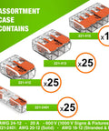 Image showing 221 Series 90-Piece Compact Splice Wire Connector Set With See-Through Levers count and configurations