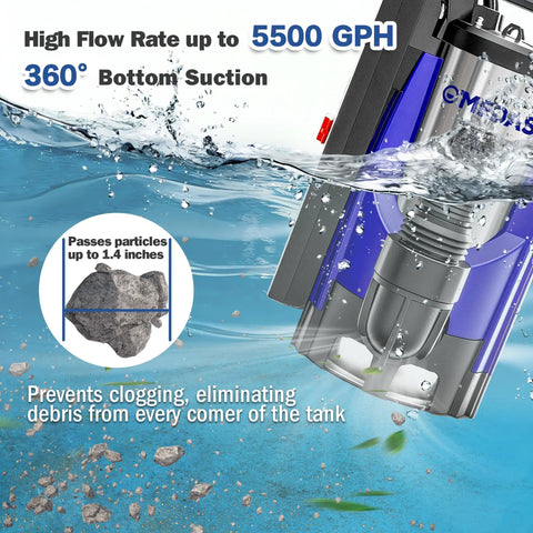 Automatic Submersible Sump Pump 1.5HP 5500GPH Beast Portable Utility Water Pump with auto on off and built-in float features