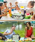 Insulated Lunch Bag With Shoulder Straps, Portable Cooler Bag For Office, School, And Travel, Lightning Bolt Design, Durable Polyester Construction, Spacious Main Compartment, Side Mesh Pockets For Drinks, Great For Meals in school and picnic scenes