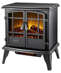 Keystone Infrared Quartz Electric Stove With Thermostat Heat Control 1500W Wood Stove Styled ABS Cabinet Antique Black Finish