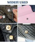 Ten Piece Plum Magnetic Snap Buttons Set for Sewing 15mm Purse Snaps for Bags and Clothes Craft Durable Stainless Steel