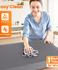 Woman cleaning Ultra Thick 1 Inch Anti Fatigue Kitchen Mat For Floor, Non Slip And Waterproof Cushioning, 20x39, Grey