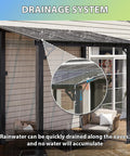 Premium Aluminum Top Gazebo With Wall Mount For Outdoor Living 8 By 5 Feet Pergola With Polycarbonate Panels Sloped Roof Lean To Shade Structure Built To Last For Backyard Porch Or Deck Wind Resistant Easy Setup highlighting drainage system