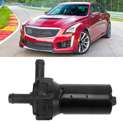 Heavy Duty Electric Auxiliary Water Pump Replaces OEM 11537630368 for Cts Sts Xlr with smooth black design.