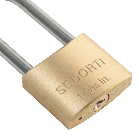 Outdoor Weatherproof Padlock With Long Stainless Steel Shackle And Solid Brass Body