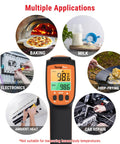 2 Laser Infrared Temperature Gun for Cooking and Grilling with 16 to 1 Distance to Spot Ratio, Adjustable Emissivity, Multiple Uses