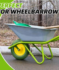 Flat Free Wheelbarrow Tire Replacement Universal Fit 4.80 4.00 8 Inch Solid No Air Industrial Grade tire on wheelbarrow