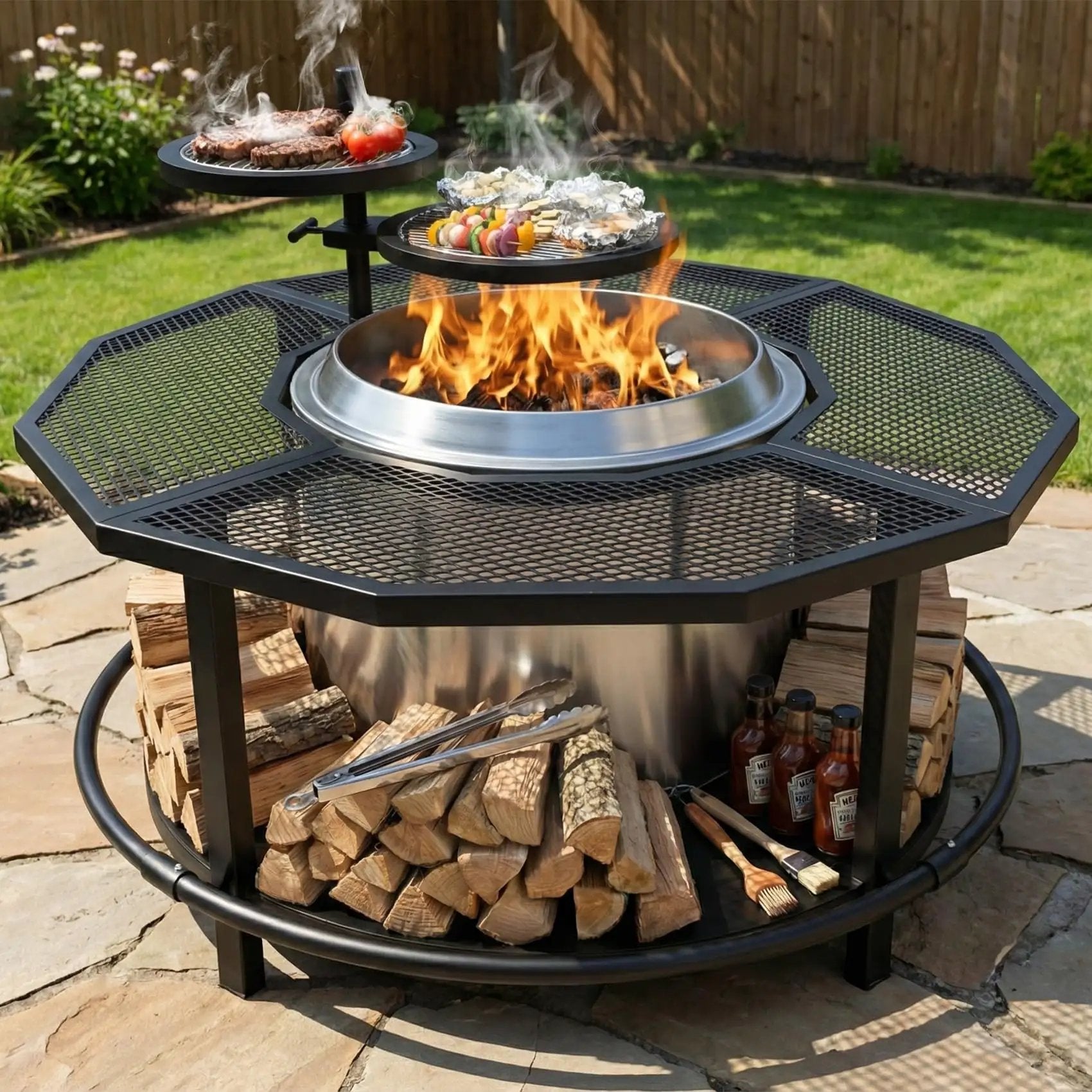 Outdoor Fire Pit Table – Multi-use Patio Centerpiece ✓