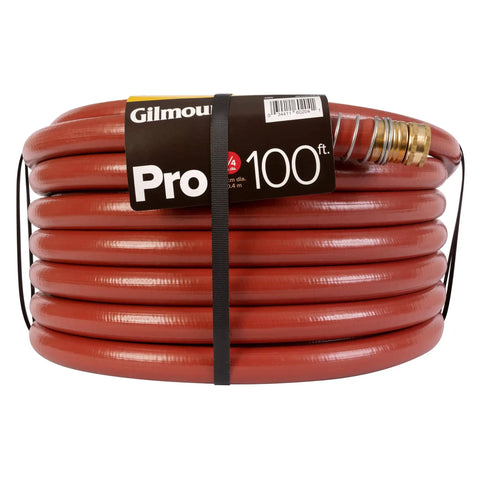 Heavy Duty Three Quarter Inch Water Hose 100 Foot, Workhorse Rubber and Vinyl, Kink Resistant, Rugged Red Cover, 400 PSI Burst Strength